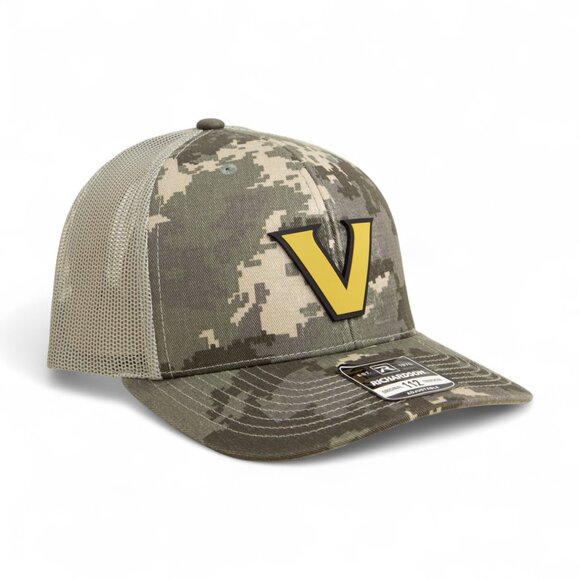 Vanderbilt Commodores Gold 3D Snapback Trucker Hat- Military Digital Camo - Picture 1 of 3
